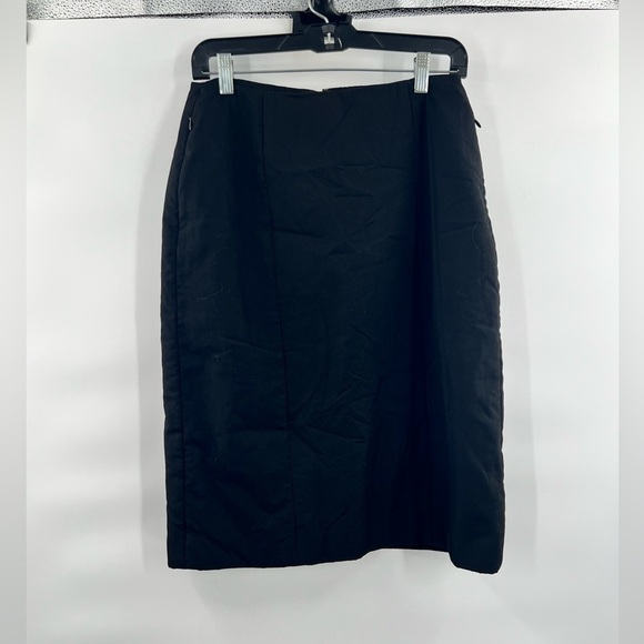 DKNY black pencil skirt size 8 wool blend heavy duty - Picture 1 of 8